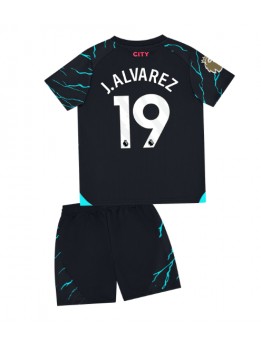Manchester City Julian Alvarez #19 Dječji Rezervni Dres kompleti 2023-24 Kratak Rukavima (+ kratke hlače)
